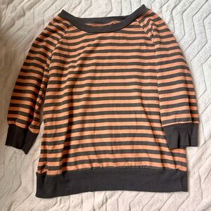 Rue21 Orange and Gray Striped Top